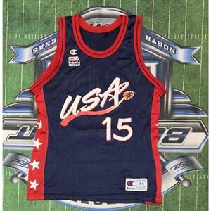 Hakeem Olajuwon nba Champions USA Basketball rockets 1996 Jersey Sz 44